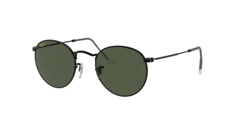 Ray Ban ROUND METAL RB3447 Black Men's Sunglasses